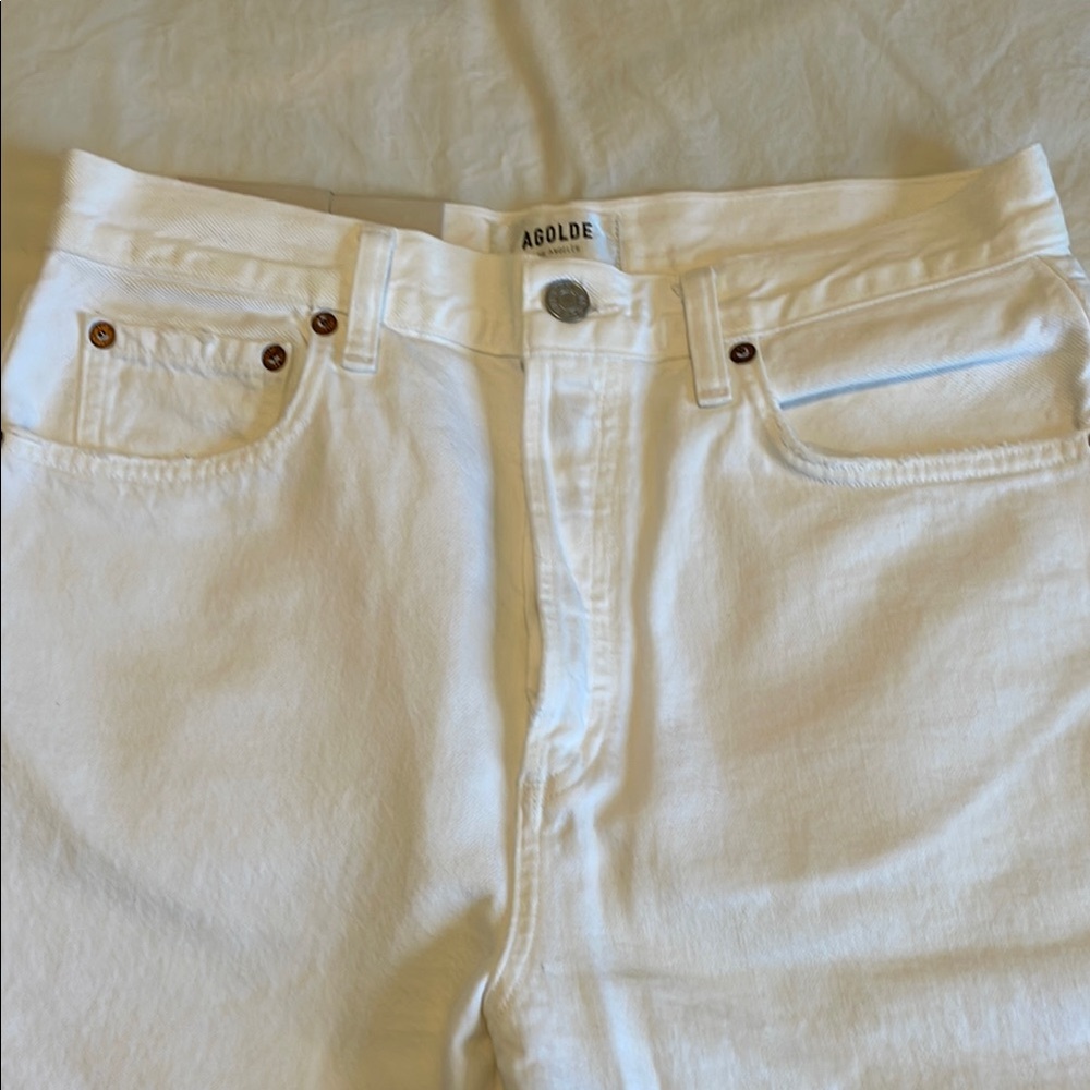 Agolde low slung baggy jean in milkshake.